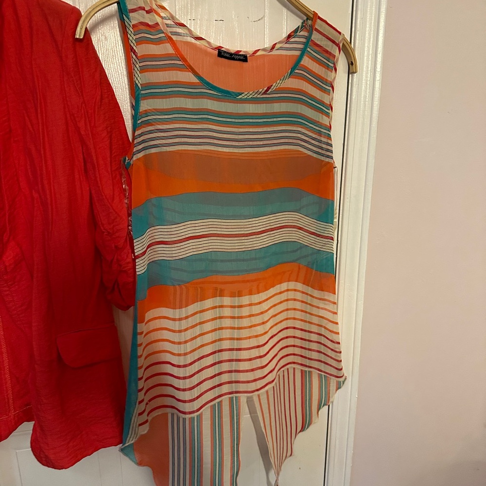 Colorful Striped Sleeveless Top